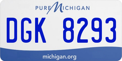 MI license plate DGK8293
