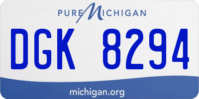 MI license plate DGK8294