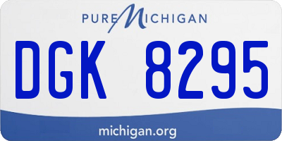 MI license plate DGK8295