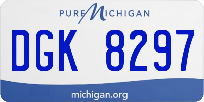 MI license plate DGK8297