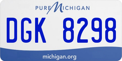 MI license plate DGK8298