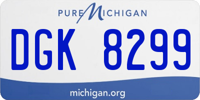 MI license plate DGK8299