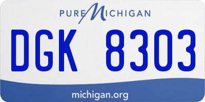 MI license plate DGK8303