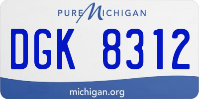 MI license plate DGK8312
