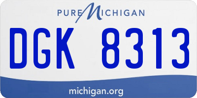 MI license plate DGK8313