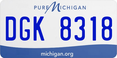 MI license plate DGK8318
