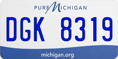 MI license plate DGK8319