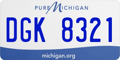MI license plate DGK8321