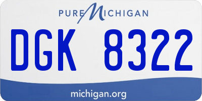 MI license plate DGK8322