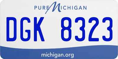 MI license plate DGK8323