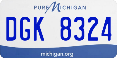 MI license plate DGK8324