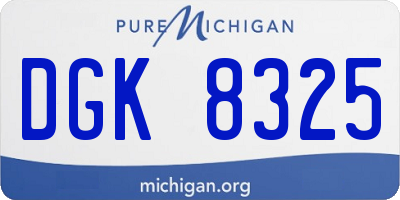 MI license plate DGK8325