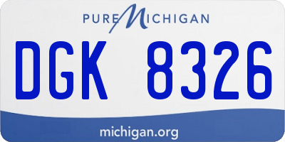 MI license plate DGK8326