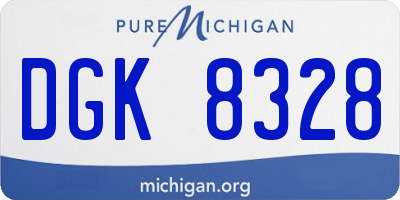 MI license plate DGK8328