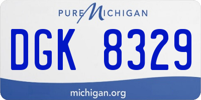 MI license plate DGK8329