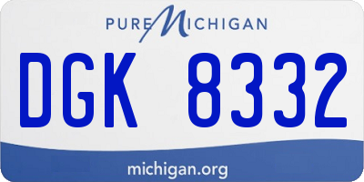 MI license plate DGK8332