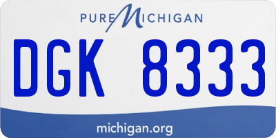 MI license plate DGK8333
