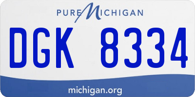 MI license plate DGK8334