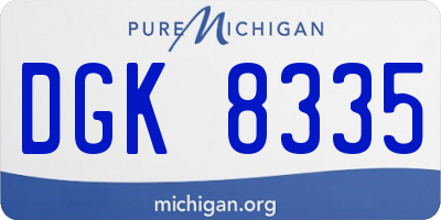 MI license plate DGK8335