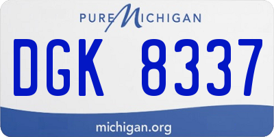 MI license plate DGK8337