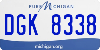 MI license plate DGK8338
