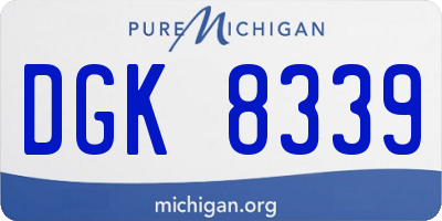 MI license plate DGK8339