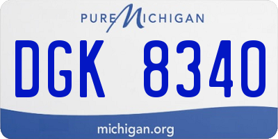MI license plate DGK8340