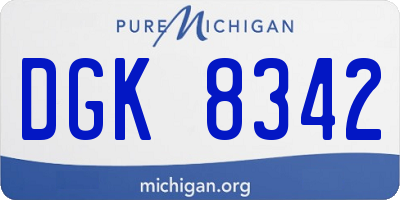 MI license plate DGK8342