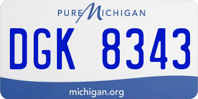 MI license plate DGK8343