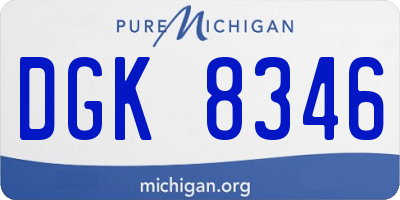 MI license plate DGK8346