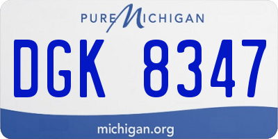 MI license plate DGK8347