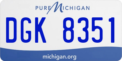 MI license plate DGK8351