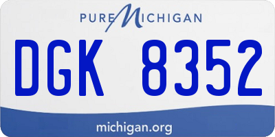 MI license plate DGK8352