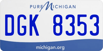 MI license plate DGK8353