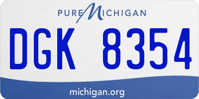 MI license plate DGK8354