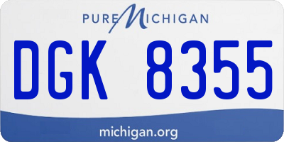 MI license plate DGK8355