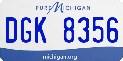 MI license plate DGK8356