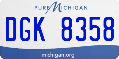 MI license plate DGK8358