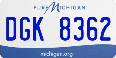 MI license plate DGK8362