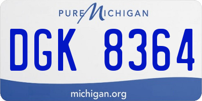MI license plate DGK8364