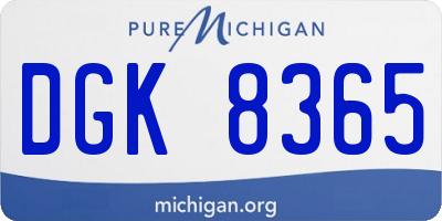 MI license plate DGK8365