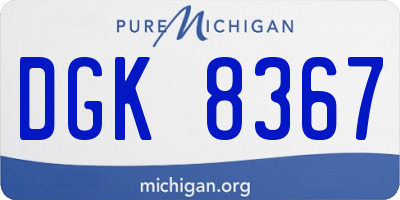 MI license plate DGK8367