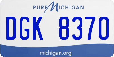 MI license plate DGK8370