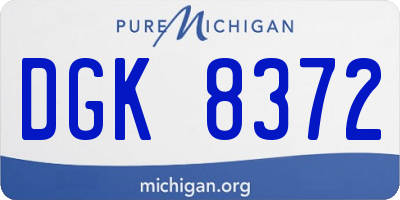 MI license plate DGK8372