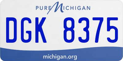 MI license plate DGK8375