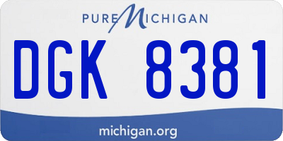 MI license plate DGK8381