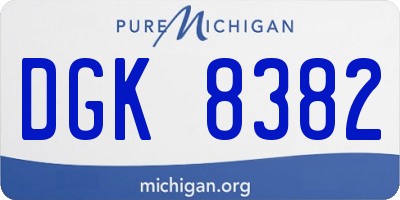 MI license plate DGK8382