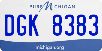 MI license plate DGK8383