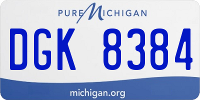 MI license plate DGK8384