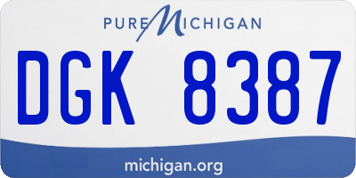 MI license plate DGK8387